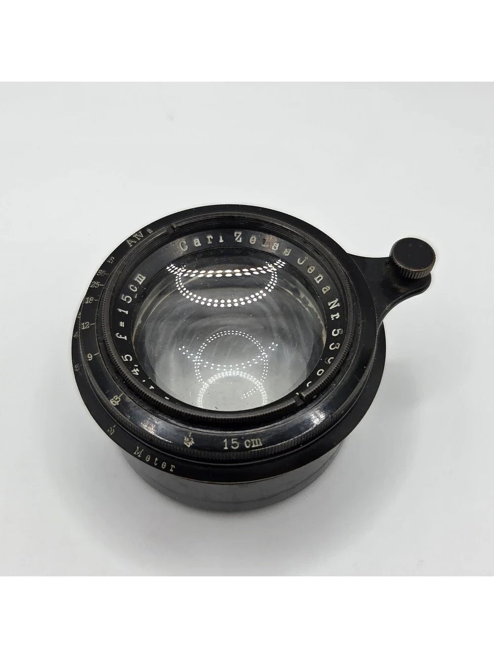 Vintage Carl Zeiss Jena Tessar Nr 539897 1:4.5 f=15cm Twisting Barrel Lens